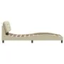 Bed frame with cream fabric headboard 80x200 cm by , Beds and slatted bases - Ref: Foro24-3207735, Price: 160,51 €, Discount: %