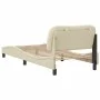 Bed frame with cream fabric headboard 80x200 cm by , Beds and slatted bases - Ref: Foro24-3207735, Price: 160,51 €, Discount: %
