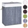 Bamboo laundry basket 2 sections gray 100 l by vidaXL, Laundry baskets - Ref: Foro24-320742, Price: 31,67 €, Discount: %