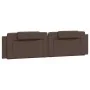 Bed frame with LED lights brown synthetic leather 200x200 cm by , Beds and slatted bases - Ref: Foro24-3214045, Price: 225,31...