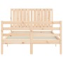 Double bed frame with solid wood headboard by vidaXL, Beds and slatted bases - Ref: Foro24-3194736, Price: 126,09 €, Discount: %