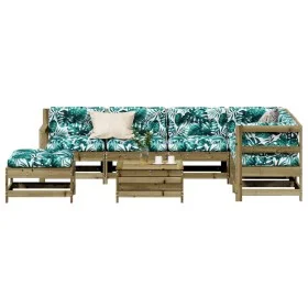 Garden furniture set 8 pieces and impregnated pine wood cushions by , Garden sets - Ref: Foro24-3250579, Price: 816,10 €, Dis...