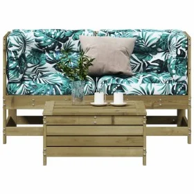 Garden sofa set 3 pieces and impregnated pine wood cushions by , Garden sets - Ref: Foro24-3250759, Price: 348,33 €, Discount: %