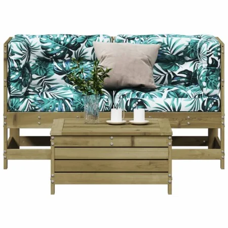 Garden sofa set 3 pieces and impregnated pine wood cushions by , Garden sets - Ref: Foro24-3250759, Price: 348,33 €, Discount: %