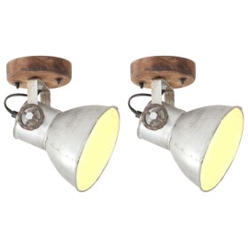 Lámparas de pared/techo industrial 2 uds plateada 20x25 cm E27 de vidaXL, Lámparas - Ref: Foro24-320504, Precio: 57,08 €, Des...