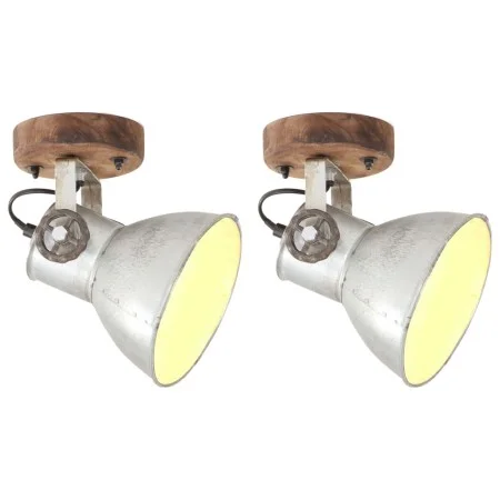 Lámparas de pared/techo industrial 2 uds plateada 20x25 cm E27 de vidaXL, Lámparas - Ref: Foro24-320504, Precio: 58,24 €, Des...