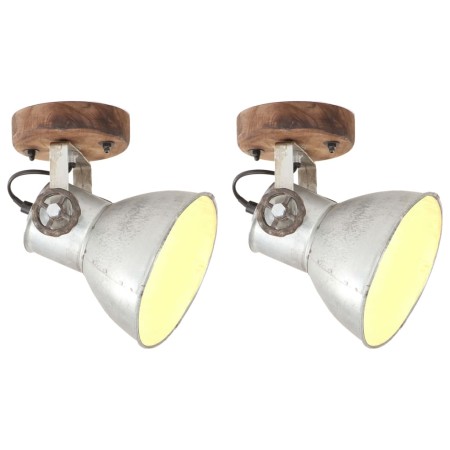 Lámparas de pared/techo industrial 2 uds plateada 20x25 cm E27 de vidaXL, Lámparas - Ref: Foro24-320504, Precio: 57,08 €, Des...
