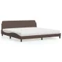 Bed with brown synthetic leather mattress 200x200 cm by , Beds and slatted bases - Ref: Foro24-3208479, Price: 396,92 €, Disc...