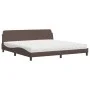 Bed with brown synthetic leather mattress 200x200 cm by , Beds and slatted bases - Ref: Foro24-3208479, Price: 396,92 €, Disc...