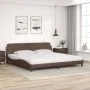 Bed with brown synthetic leather mattress 200x200 cm by , Beds and slatted bases - Ref: Foro24-3208479, Price: 396,92 €, Disc...