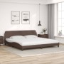 Bett mit brauner Kunstledermatratze 200x200 cm von , Betten und Lattenroste - Ref: Foro24-3208479, Preis: 418,33 €, Rabatt: %