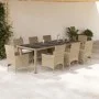 Set comedor jardín 9 pzas cojines ratán sintético vidrio beige by , Garden sets - Ref: Foro24-3278595, Price: 736,38 €, Disco...