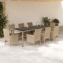Set comedor jardín 9 pzas cojines ratán sintético vidrio beige by , Garden sets - Ref: Foro24-3278595, Price: 693,51 €, Disco...