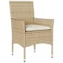 Set comedor jardín 9 pzas cojines ratán sintético vidrio beige by , Garden sets - Ref: Foro24-3278595, Price: 736,38 €, Disco...