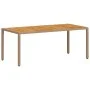 Set de comedor jardín 7 pzas con cojines ratán PE acacia beige by , Garden sets - Ref: Foro24-3278685, Price: 596,52 €, Disco...