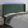 Cabecero con LED de terciopelo verde oscuro 183x16x118/128 cm de , Cabeceros y pies de cama - Ref: Foro24-3123831, Precio: 16...