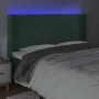 Cabecero con LED de terciopelo verde oscuro 183x16x118/128 cm de , Cabeceros y pies de cama - Ref: Foro24-3123831, Precio: 16...