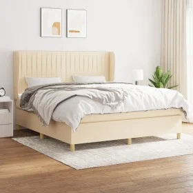 Box spring bed with cream fabric mattress 180x200 cm by , Beds and slatted bases - Ref: Foro24-3128706, Price: 647,82 €, Disc...