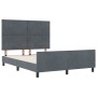 Estructura de cama Gris oscuro 140 x 200 cm Terciopelo