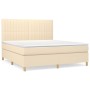 Box spring bed with cream fabric mattress 180x200 cm by , Beds and slatted bases - Ref: Foro24-3142518, Price: 650,83 €, Disc...