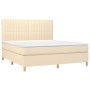 Box spring bed with cream fabric mattress 180x200 cm by , Beds and slatted bases - Ref: Foro24-3142518, Price: 650,83 €, Disc...