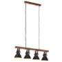 Lámpara de techo industrial madera de mango negro E27