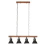 Lámpara de techo industrial madera de mango negro E27