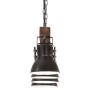 Lámpara de techo industrial madera de mango negro E27