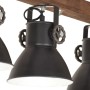 Lámpara de techo industrial madera de mango negro E27