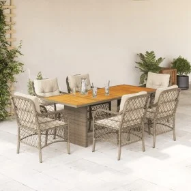 7-piece garden dining set with beige synthetic rattan cushions by , Garden sets - Ref: Foro24-3212076, Price: 950,18 €, Disco...
