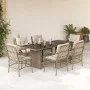 Set comedor de jardín 7 pzas con cojines ratán sintético beige de , Conjuntos de jardín - Ref: Foro24-3212062, Precio: 888,77...