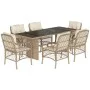 7-piece garden dining set with beige synthetic rattan cushions by , Garden sets - Ref: Foro24-3212062, Price: 888,85 €, Disco...