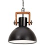 Lámpara colgante industrial redonda 25 W negra 30 cm E27