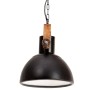 Lámpara colgante industrial redonda 25 W negra 30 cm E27