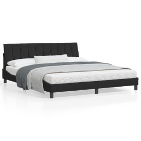 Estructura de cama con cabecero de terciopelo negro 180x200 cm de , Camas y somieres - Ref: Foro24-3207863, Precio: 250,00 €,...