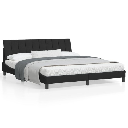 Estructura de cama con cabecero de terciopelo negro 180x200 cm de , Camas y somieres - Ref: Foro24-3207863, Precio: 250,12 €,...