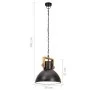 Runde industrielle Pendelleuchte 25 W schwarz 30 cm E27 von vidaXL, Lampen - Ref: Foro24-320536, Preis: 63,14 €, Rabatt: %