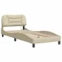 Bed frame with LED lights cream fabric 80x200 cm by , Beds and slatted bases - Ref: Foro24-3213667, Price: 166,13 €, Discount: %