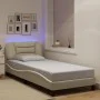 Bed frame with LED lights cream fabric 80x200 cm by , Beds and slatted bases - Ref: Foro24-3213667, Price: 166,13 €, Discount: %