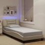 Bettgestell mit LED-Leuchten, cremefarbener Stoff, 80 x 200 cm von , Betten und Lattenroste - Ref: Foro24-3213667, Preis: 141...