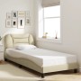 Bed frame with LED lights cream fabric 80x200 cm by , Beds and slatted bases - Ref: Foro24-3213667, Price: 141,06 €, Discount: %