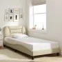 Bed frame with LED lights cream fabric 80x200 cm by , Beds and slatted bases - Ref: Foro24-3213667, Price: 166,13 €, Discount: %