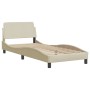 Bed frame with LED lights cream fabric 80x200 cm by , Beds and slatted bases - Ref: Foro24-3213667, Price: 141,06 €, Discount: %