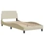 Bed frame with LED lights cream fabric 80x200 cm by , Beds and slatted bases - Ref: Foro24-3213667, Price: 166,13 €, Discount: %