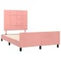 Estructura de cama con cabecero terciopelo rosa 120x190 cm de , Camas y somieres - Ref: Foro24-3270583, Precio: 179,96 €, Des...