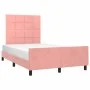 Estructura de cama con cabecero terciopelo rosa 120x190 cm de , Camas y somieres - Ref: Foro24-3270583, Precio: 179,96 €, Des...