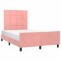 Pink velvet bed frame with headboard 120x190 cm by , Beds and slatted bases - Ref: Foro24-3270583, Price: 195,83 €, Discount: %
