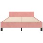 Pink velvet bed frame with headboard 120x190 cm by , Beds and slatted bases - Ref: Foro24-3270583, Price: 195,83 €, Discount: %