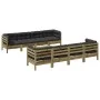 9-piece garden sofa set with impregnated pine wood cushions by , Garden sets - Ref: Foro24-3299364, Price: 807,28 €, Discount: %