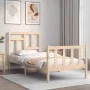 Estructura de cama individual con cabecero madera maciza de , Camas y somieres - Ref: Foro24-3193101, Precio: 84,92 €, Descue...